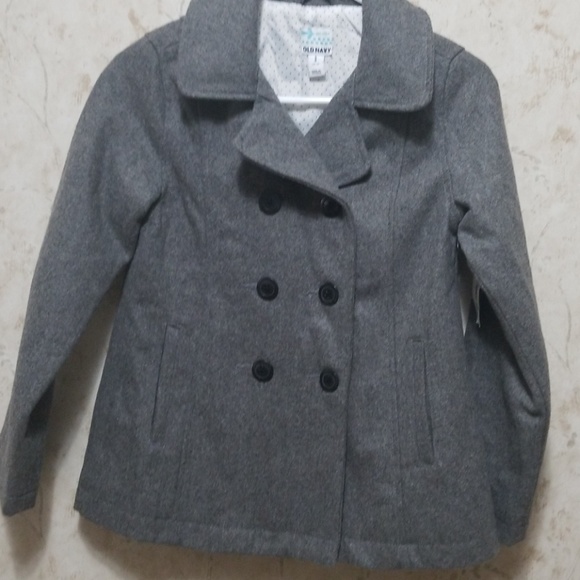 Old Navy pea coat girls color gray size 10-12 - Picture 2 of 7
